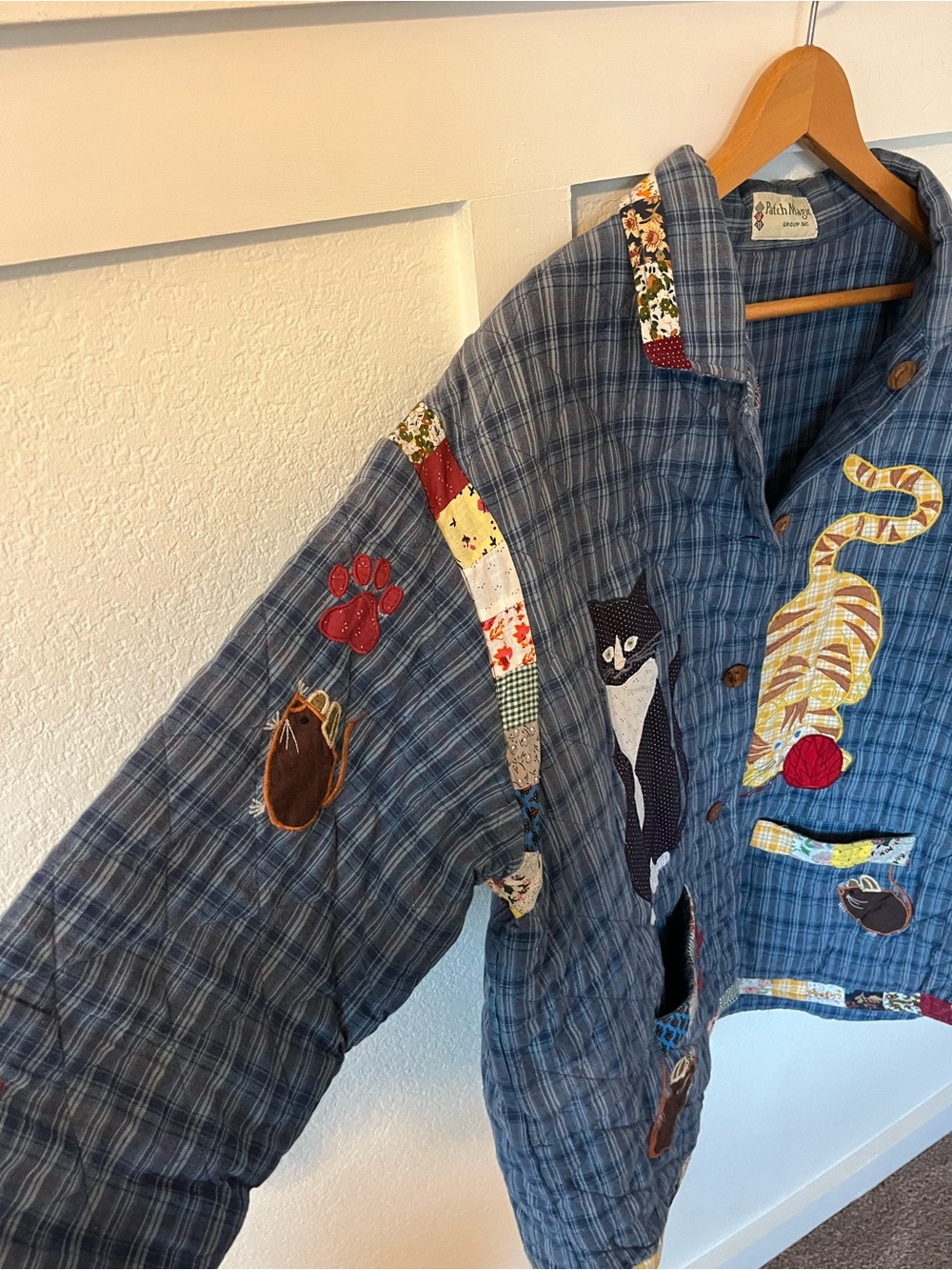 Vintage Patch Magic Group Cat Quilted Coat - Picture 4 of 10